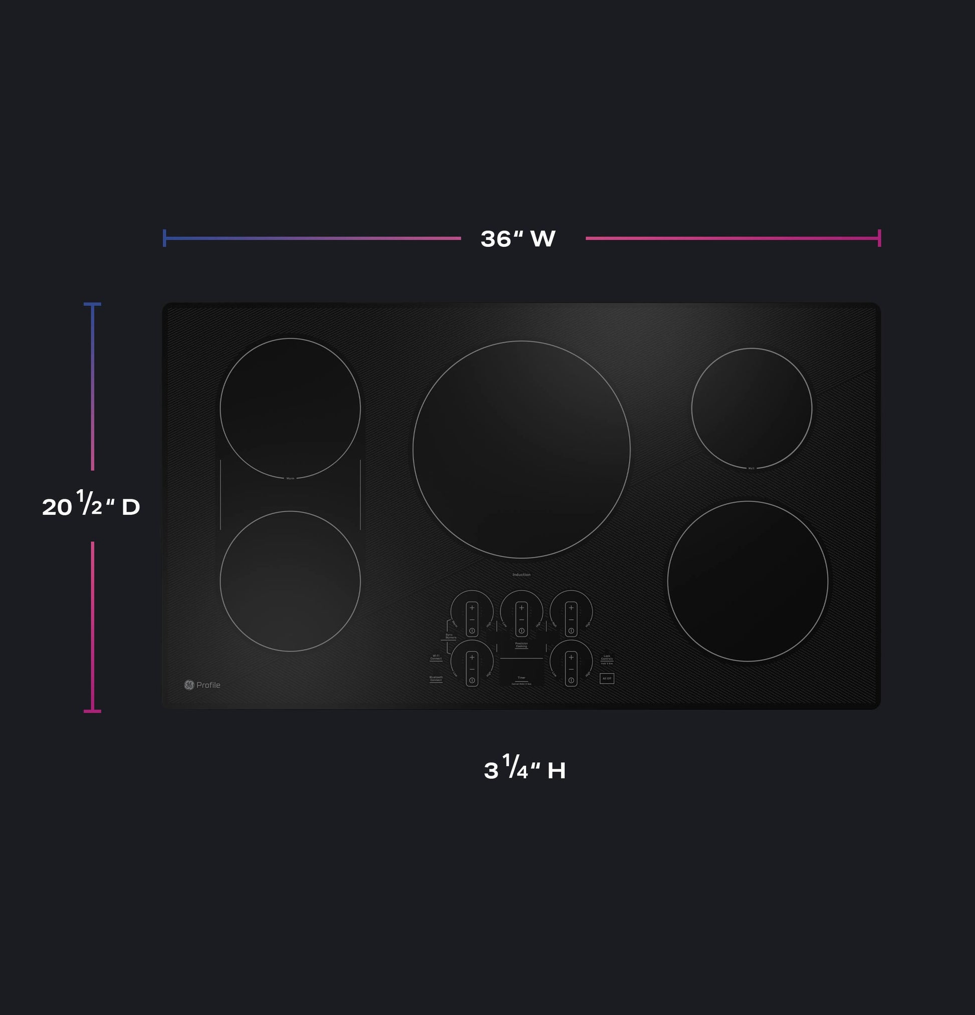 Ge Appliances PHP9036DTBB Ge Profile™ 36" Built-In Touch Control Induction Cooktop