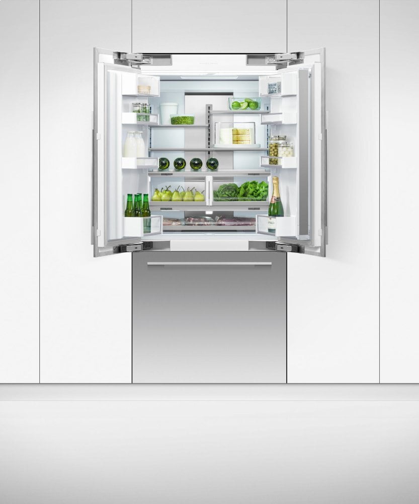 Fisher & Paykel RS36A80U1N Integrated French Door Refrigerator Freezer, 36", Ice & Water