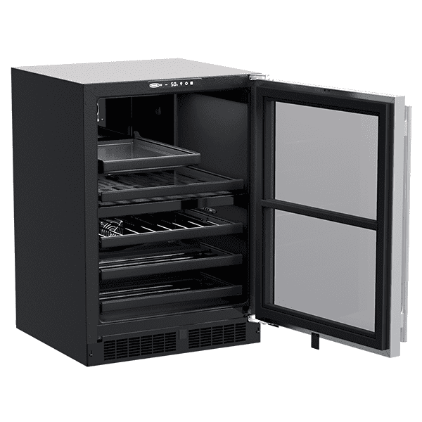Marvel MLBD224SG01A 24-In Built-In Dual Zone Wine And Beverage Center With Door Style - Stainless Steel Frame Glass