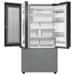 Samsung RF30BB69006M Bespoke 3-Door French Door Refrigerator (30 Cu. Ft.) - With Top Left And Family Hub™ Panel In White Glass - And Matte Grey Glass Bottom Door Panel