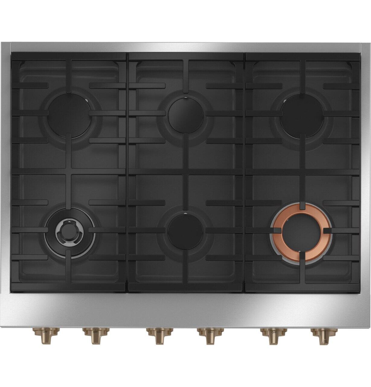 Cafe CGU366P4TW2 Café&#8482; 36" Commercial-Style Gas Rangetop With 6 Burners (Natural Gas)