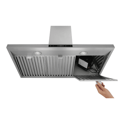 Thor Kitchen HRH3607 36In Wall Mount Chimney Range Hood In Stainless Steel With Led Lights, Touch Control With Display And Remote Control