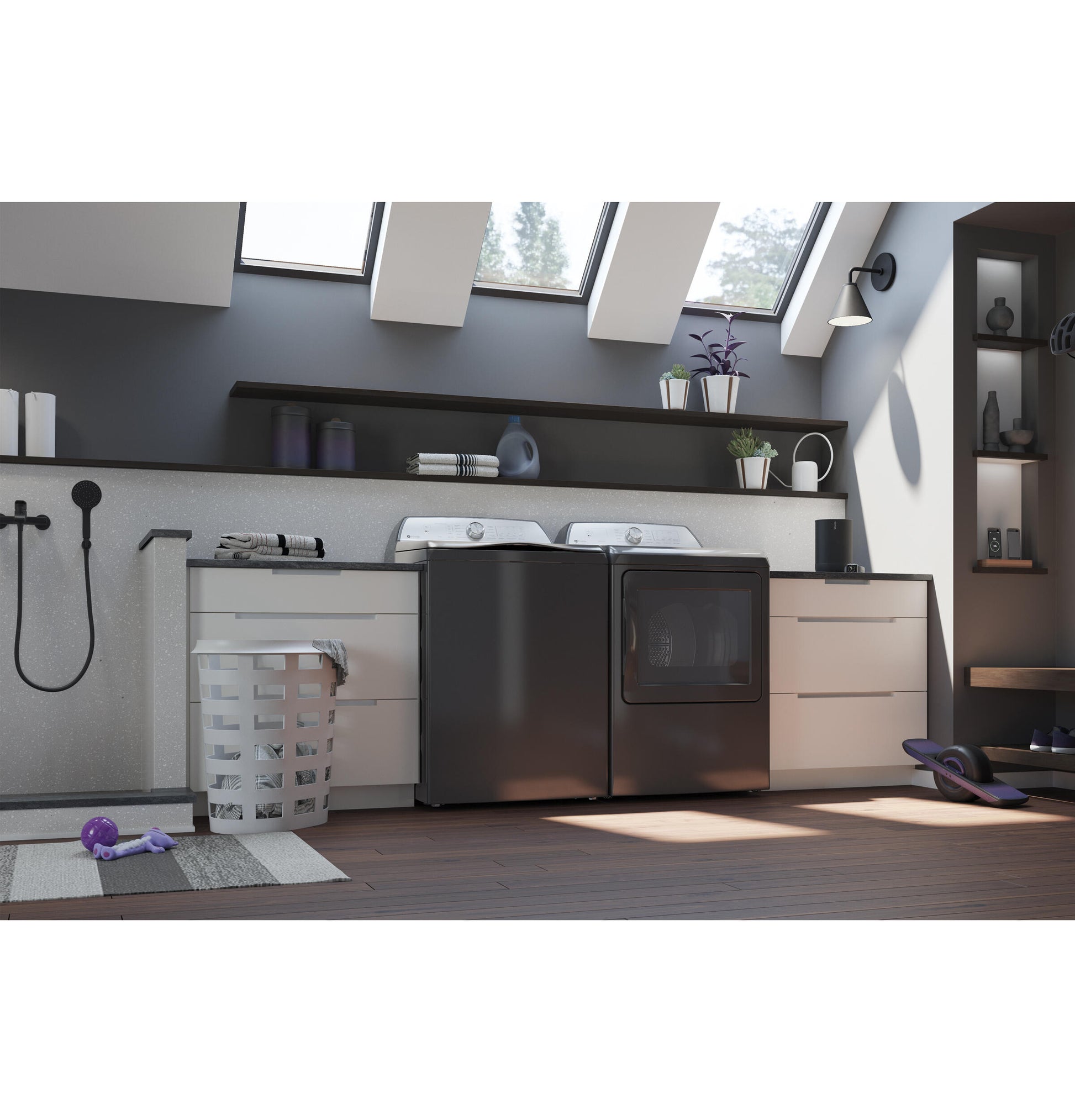 Ge Appliances PTD60EBPRDG Ge Profile™ 7.4 Cu. Ft. Capacity Aluminized Alloy Drum Electric Dryer With Sanitize Cycle And Sensor Dry