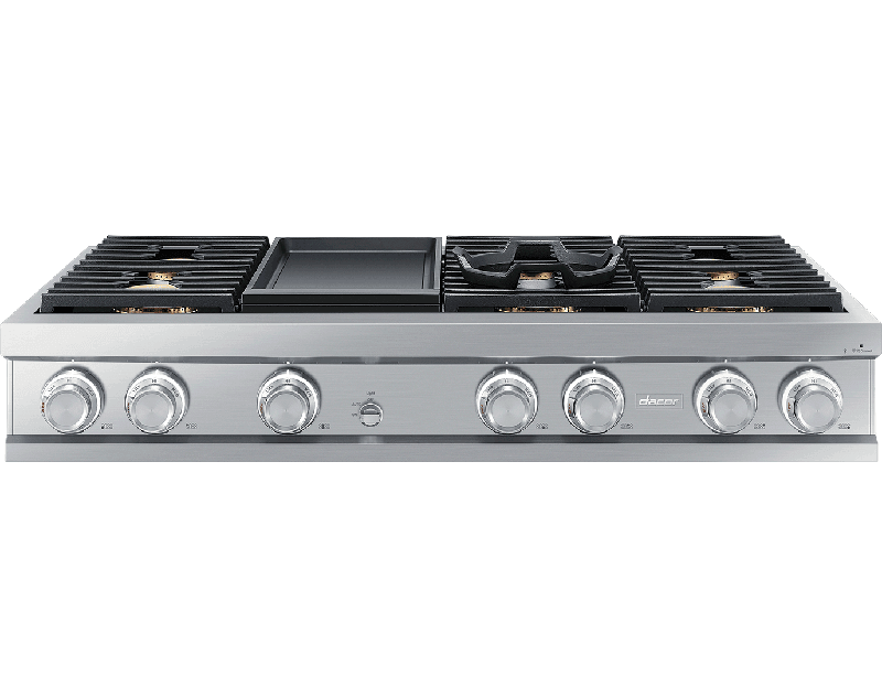 Dacor DTT48M976HS 48" Rangetop, Silver Stainless Steel, High Altitude Natural Gas