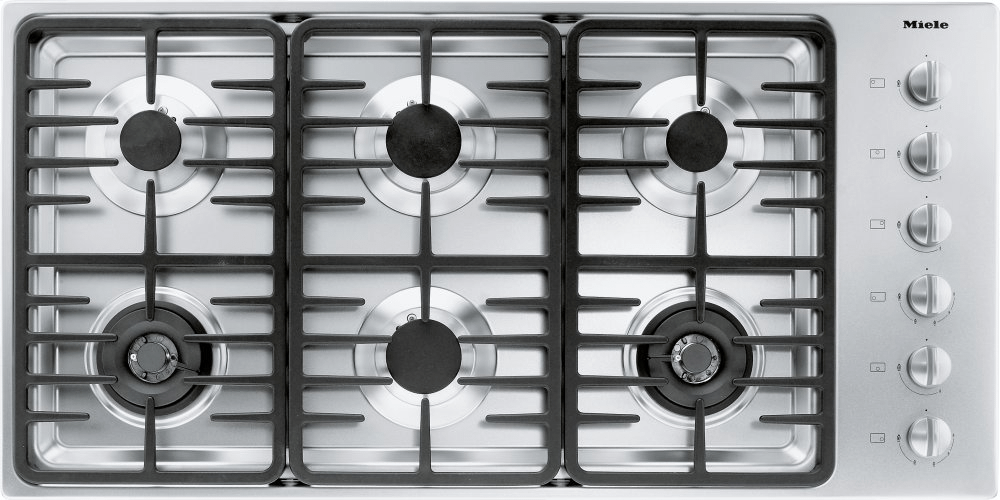 Miele KM3485GSTAINLESSSTEEL Km 3485 G - Gas Cooktop With 2 Dual Wok Burners For Particularly Versatile Cooking Convenience.