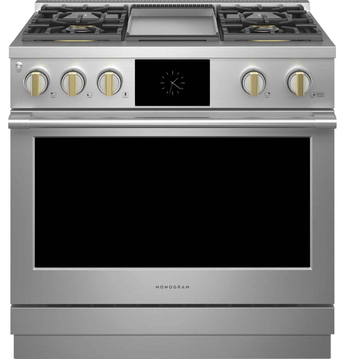 Monogram ZDP364NDTSS Monogram 36" Dual-Fuel Professional Range With 4 Burners And Griddle (Natural Gas)