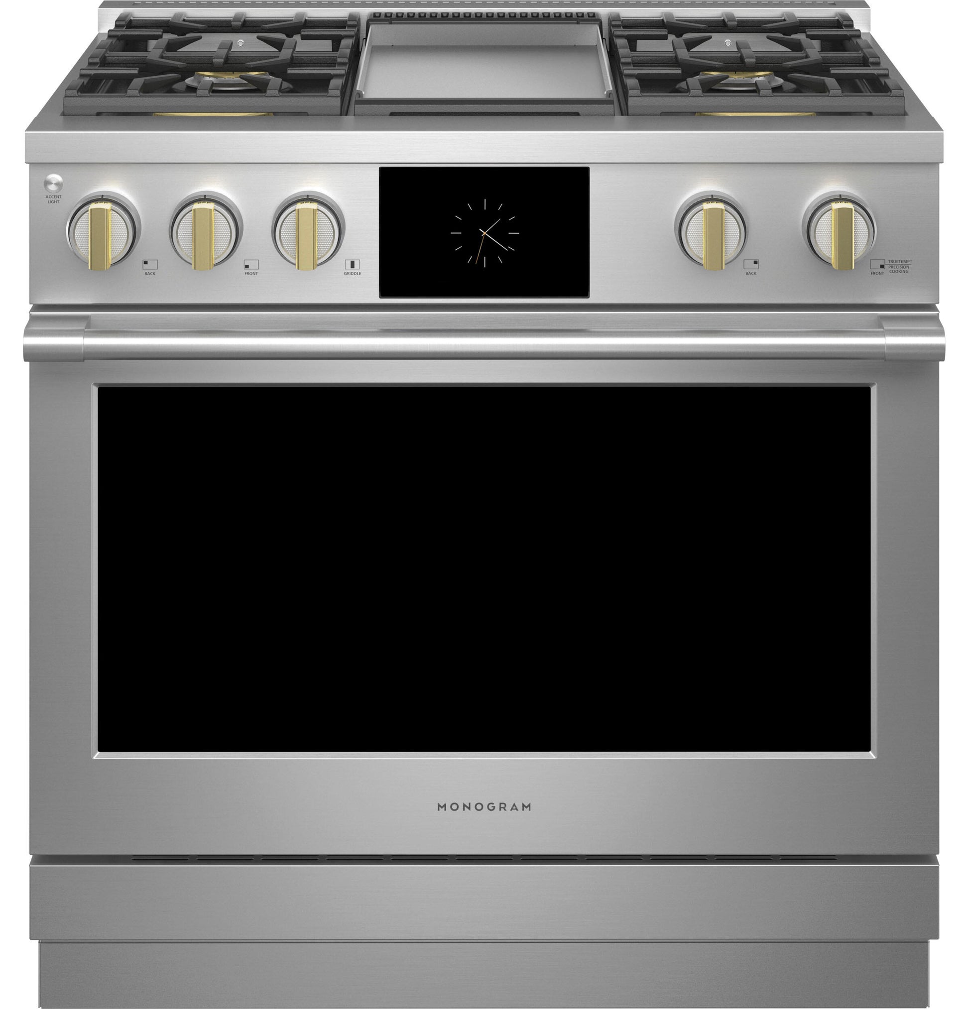 Monogram ZDP364NDTSS Monogram 36" Dual-Fuel Professional Range With 4 Burners And Griddle (Natural Gas)