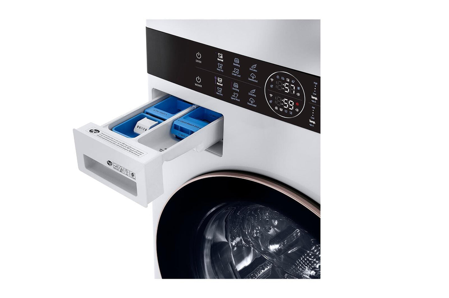 Lg WKE100HWA Single Unit Front Load Lg Washtower™ With Center Control™ 4.5 Cu. Ft. Washer And 7.4 Cu. Ft. Electric Dryer