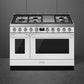 Smeg CPF48UGMWH Portofino Pro-Style Dual Fuel Range, White, 48