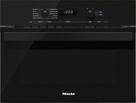 Miele H6200BMBK H 6200 Bm 24 Inch Speed Oven With Electronic Clock/Timer And Combination Modes For Quick, Perfect Results.- Obsidian Black
