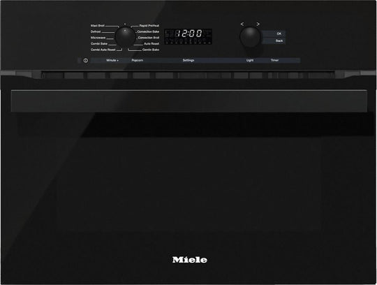 Miele H6200BMBK H 6200 Bm 24 Inch Speed Oven With Electronic Clock/Timer And Combination Modes For Quick, Perfect Results.- Obsidian Black