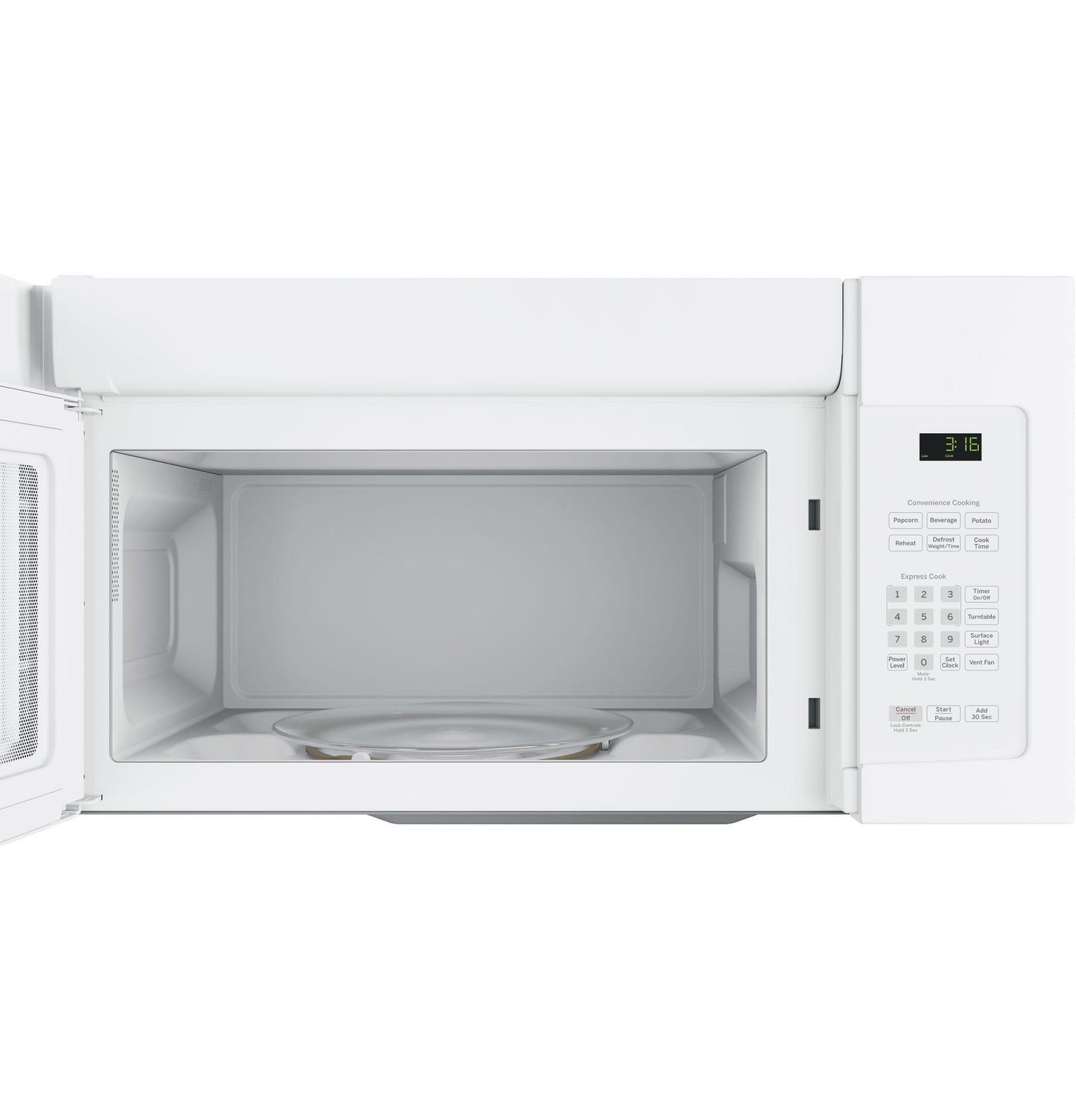 Ge Appliances JNM3163DJWW Ge® 1.6 Cu. Ft. Over-The-Range Microwave Oven With Recirculating Venting