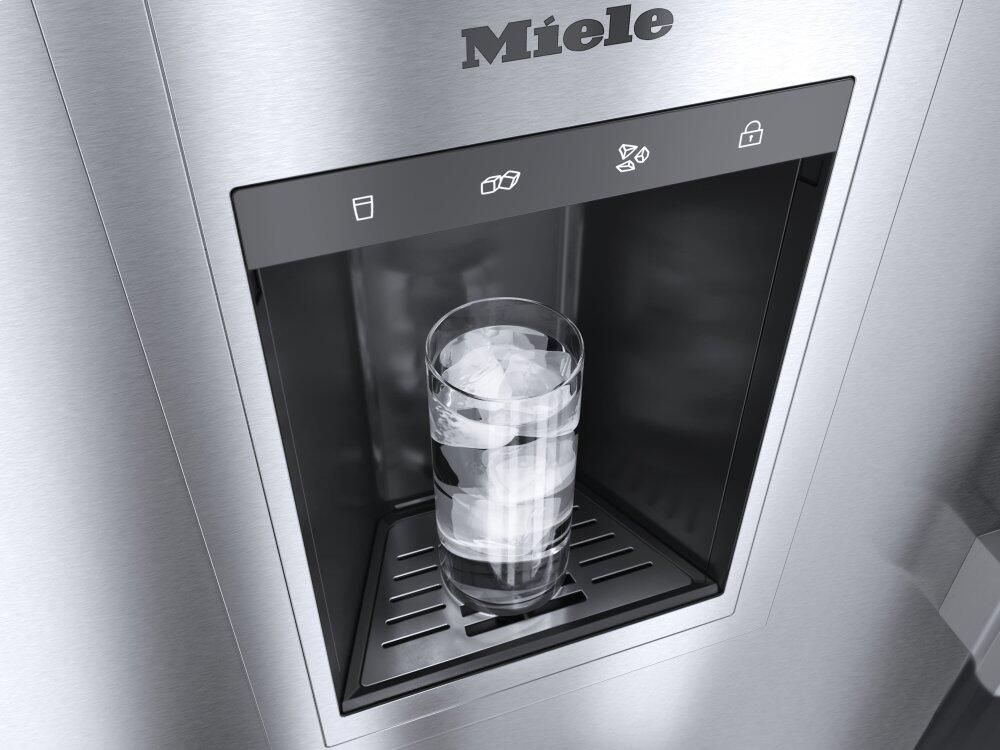 Miele F2471SF Stainless Steel - Mastercool&#8482; Freezer Integrated Icemaker Features Separate Water And Ice Dispensers.