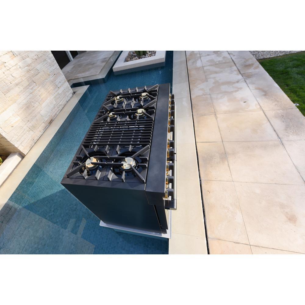 Jennair TANKMAN50 Smoke & Brass By Jennair® 48" Dual-Fuel Professional-Style Range