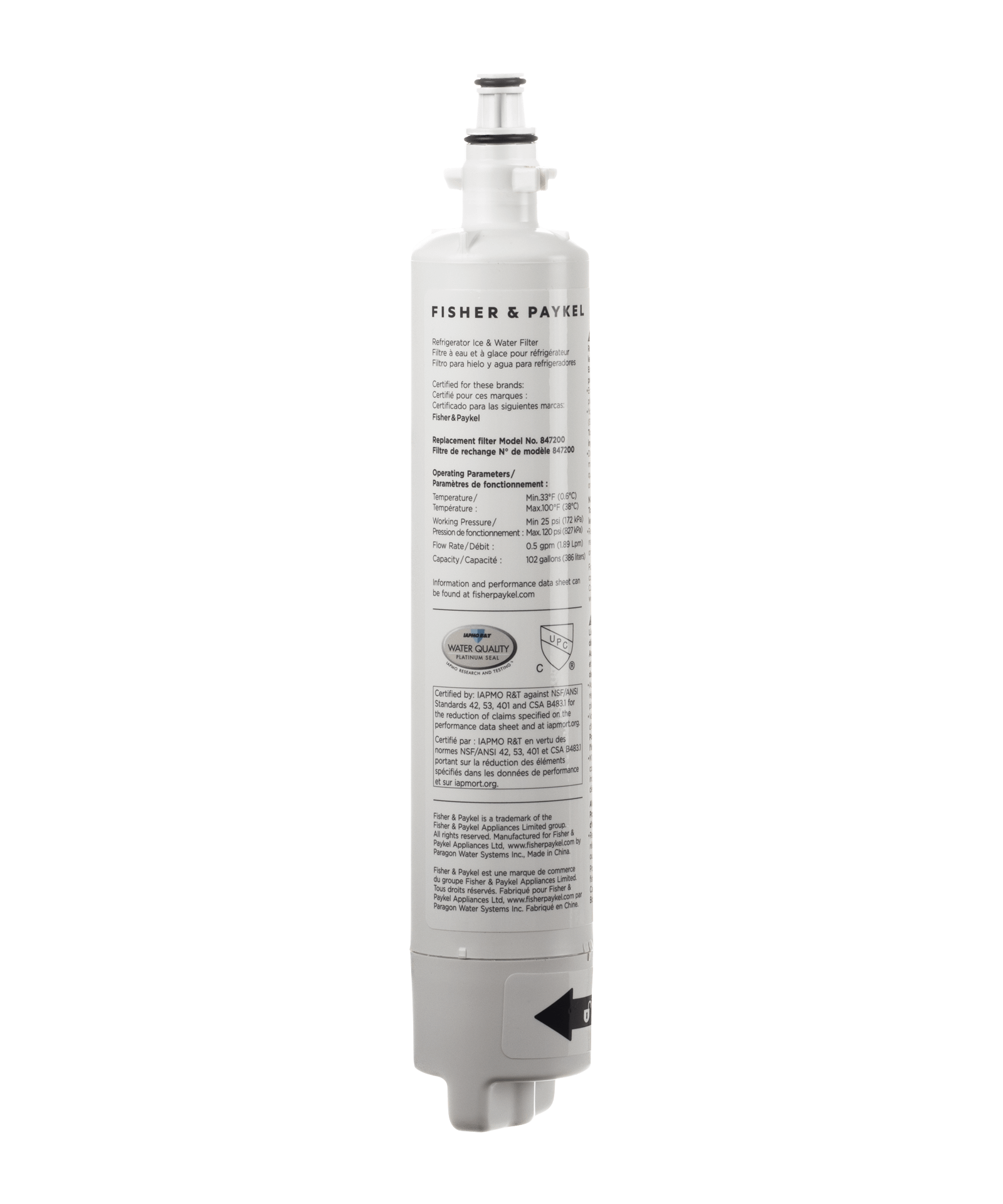 Fisher & Paykel 847200 Water Filter