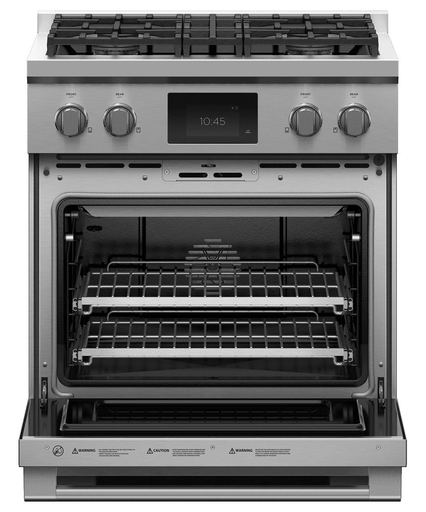 Fisher & Paykel RDV3304L Dual Fuel Range, 30", 4 Burners, Self-Cleaning, Lpg