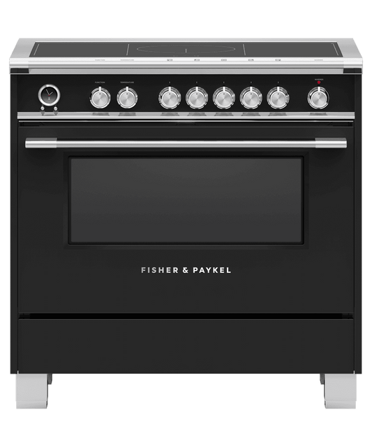 Fisher & Paykel OR36SCI6B1 Induction Range, 36", 5 Zones With Smartzone, Self-Cleaning