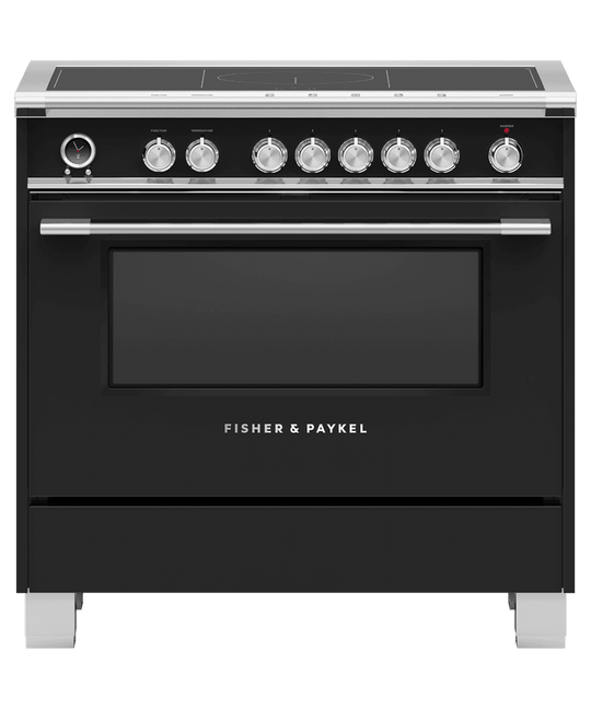 Fisher & Paykel OR36SCI6B1 Induction Range, 36", 5 Zones With Smartzone, Self-Cleaning