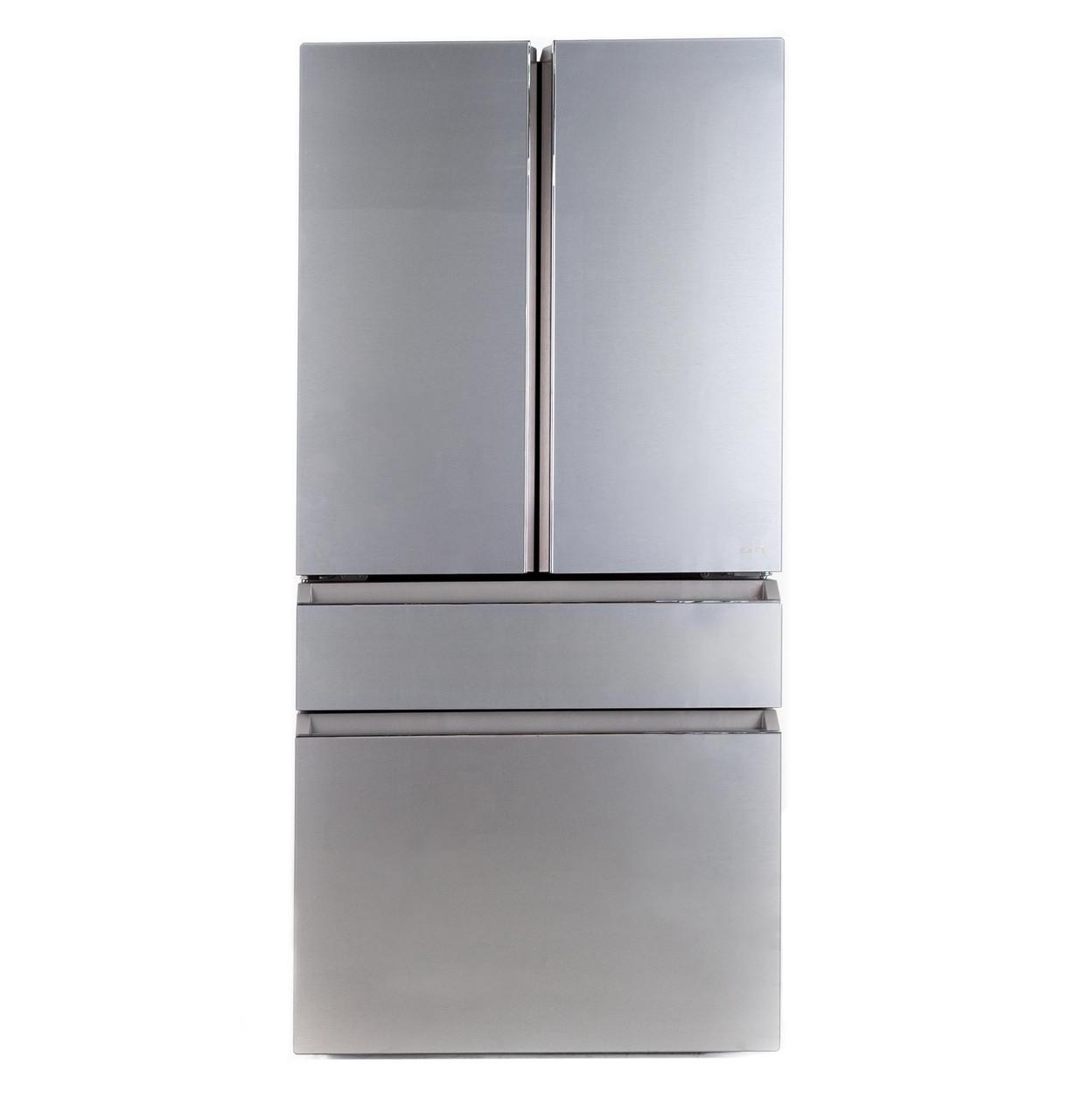 Cafe CGE29DM5TS5 Café™ Energy Star® 28.7 Cu. Ft. Smart 4-Door French-Door Refrigerator In Platinum Glass With Dual-Dispense Autofill Pitcher