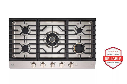 Lg CBGS3628N Lg Studio 36" Ultraheat™ Gas Cooktop With Easyclean®