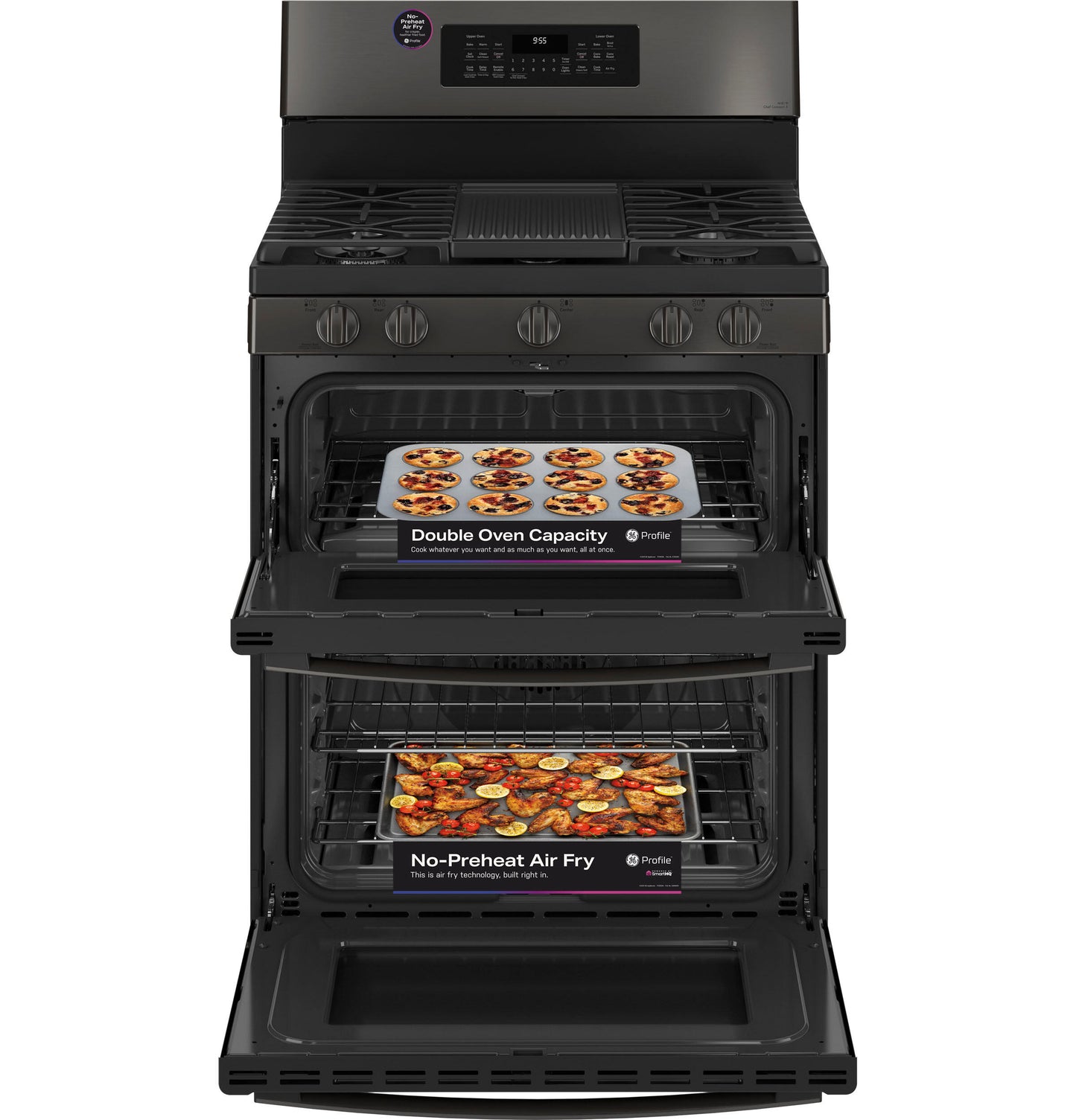 Ge Appliances PGB965BPTS Ge Profile&#8482; 30" Free-Standing Gas Double Oven Convection Range With No Preheat Air Fry