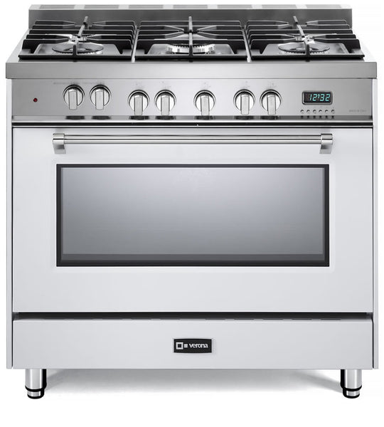 Verona VPFSGE365W White 36" Dual Fuel Single Oven Range - Prestige Series