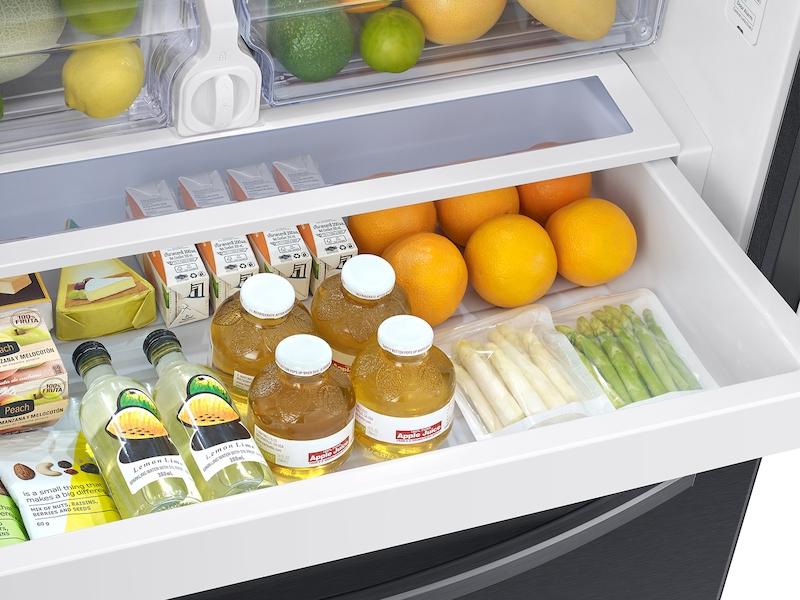 Samsung RF27T5241SG 27 Cu. Ft. Large Capacity 3-Door French Door Refrigerator With Dual Ice Maker In Black Stainless Steel