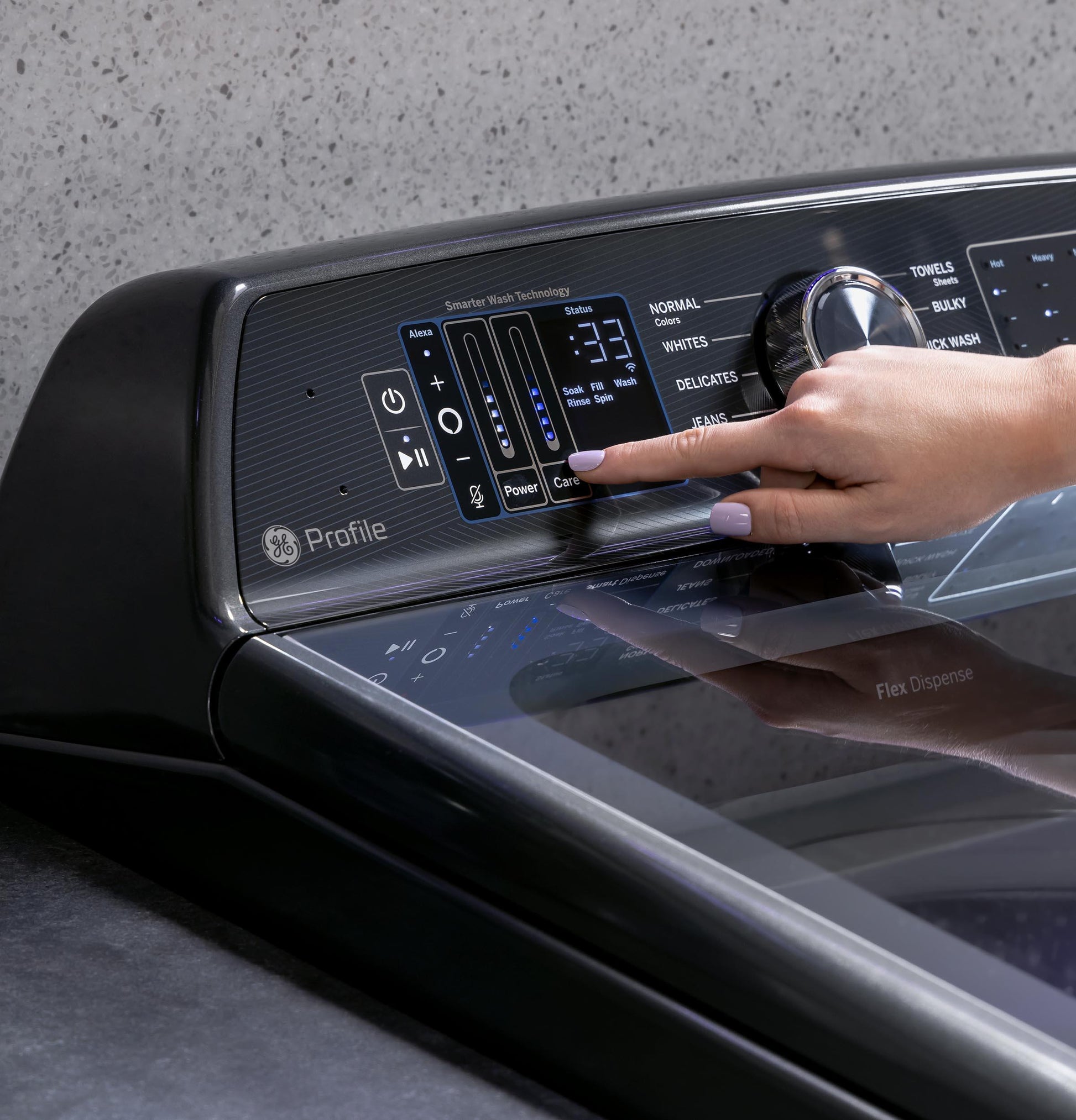 Ge Appliances PTW905BPTDG Ge Profile™ 5.3 Cu. Ft. Capacity Washer With Smarter Wash Technology And Flexdispense™