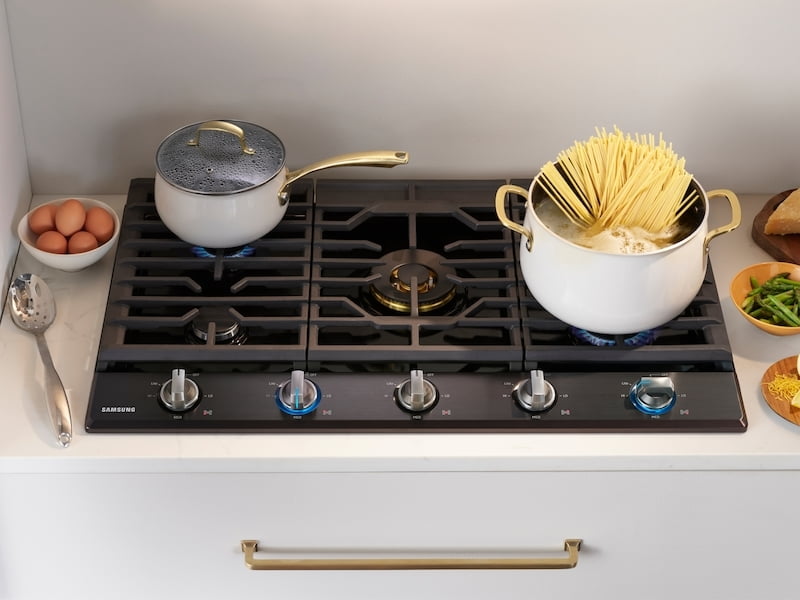 Samsung NA36N7755TG 36" Gas Cooktop With 22K Btu Dual Power Burner In Black Stainless Steel