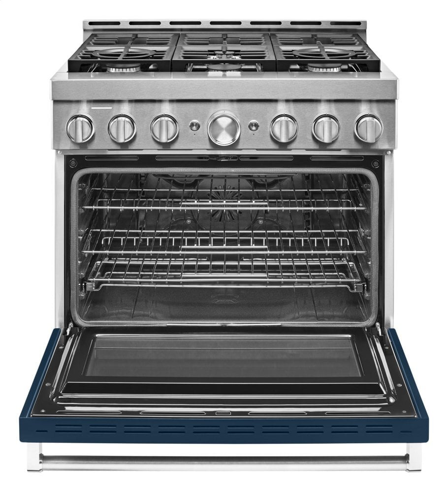 Kitchenaid KFGC506JIB Kitchenaid® 36'' Smart Commercial-Style Gas Range With 6 Burners - Ink Blue