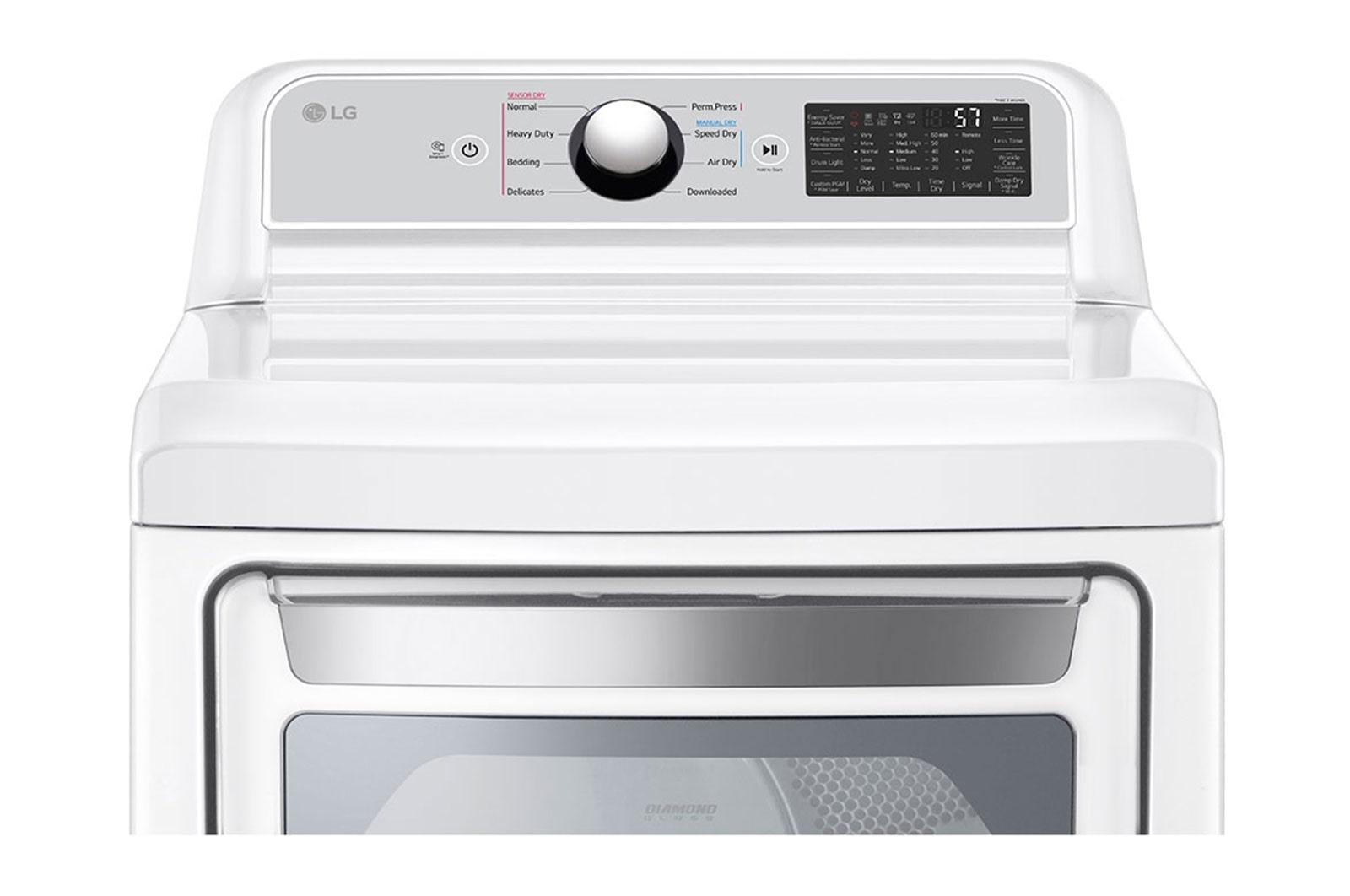 Lg DLE7400WE 7.3 Cu. Ft. Ultra Large Capacity Smart Wi-Fi Enabled Rear Control Electric Dryer With Easyload™ Door