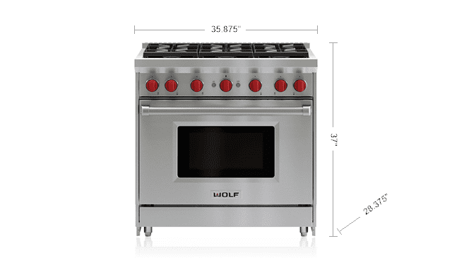 Wolf GR366 36" Gas Range - 6 Burners