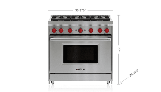 Wolf GR366LP 36" Gas Range - 6 Burners