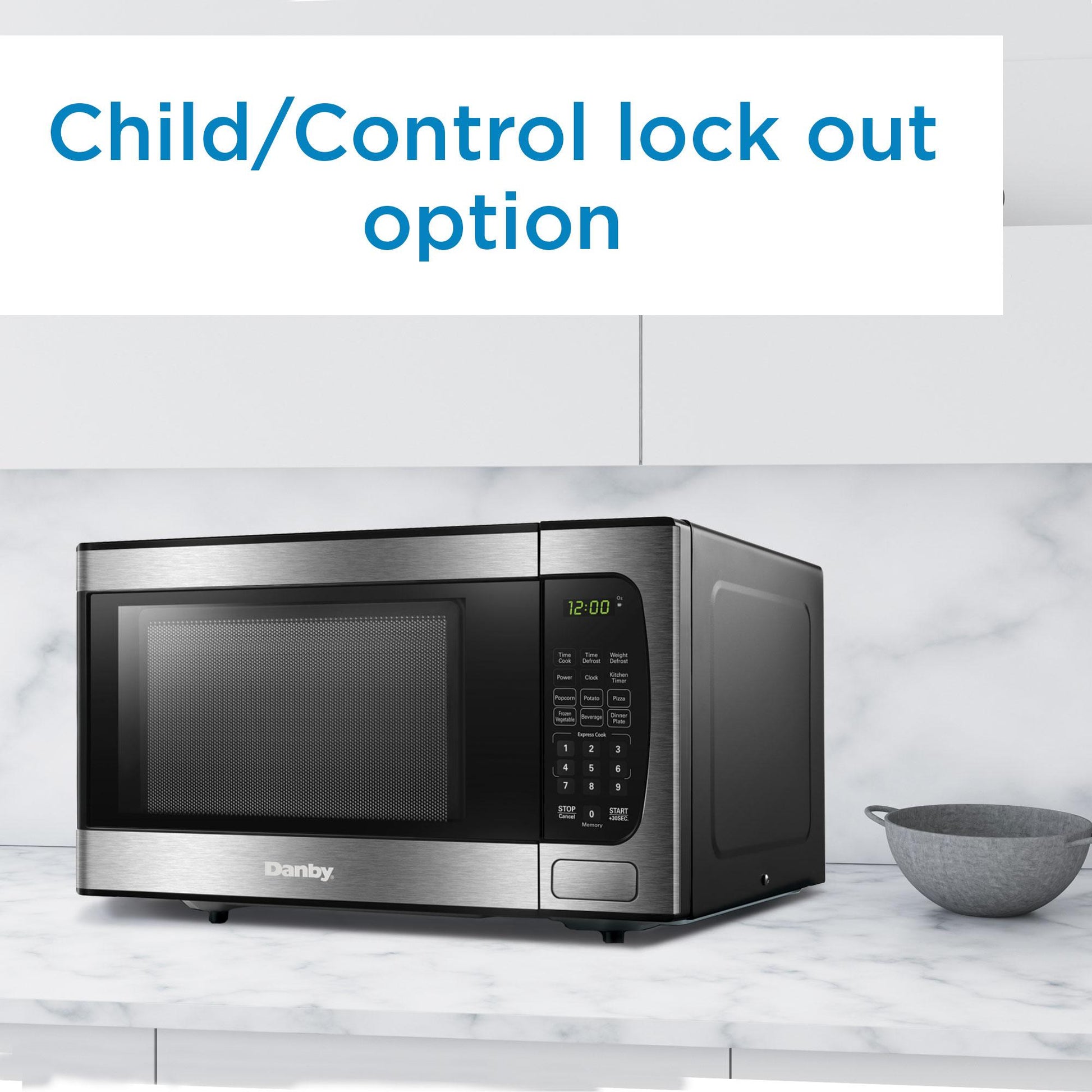 Danby DBMW0924BBS Danby 0.9 Cu Ft. Stainless Steel Microwave With Convenience Cooking Controls