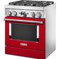 Kitchenaid KFDC500JPA Kitchenaid® 30'' Smart Commercial-Style Dual Fuel Range With 4 Burners - Passion Red