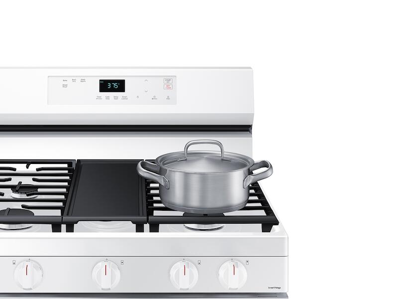 Samsung NX60A6111SW 6.0 Cu. Ft. Smart Freestanding Gas Range With No-Preheat Air Fry & Convection In White