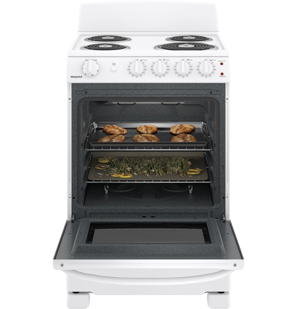 Hotpoint RAS240DMWW Hotpoint® 24" Electric Free-Standing Front-Control Range