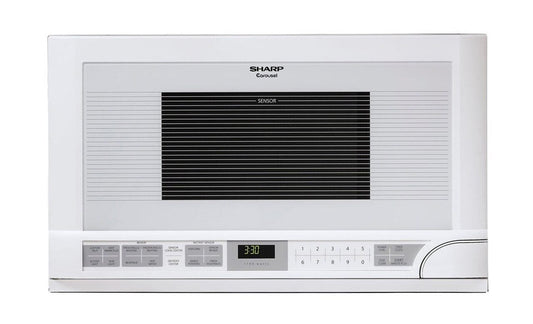 Sharp R1211TY 1.5 Cu. Ft. 1100W White Sharp Over-The-Counter Carousel Microwave Oven