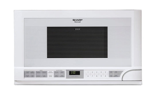 Sharp R1211TY 1.5 Cu. Ft. 1100W White Sharp Over-The-Counter Carousel Microwave Oven