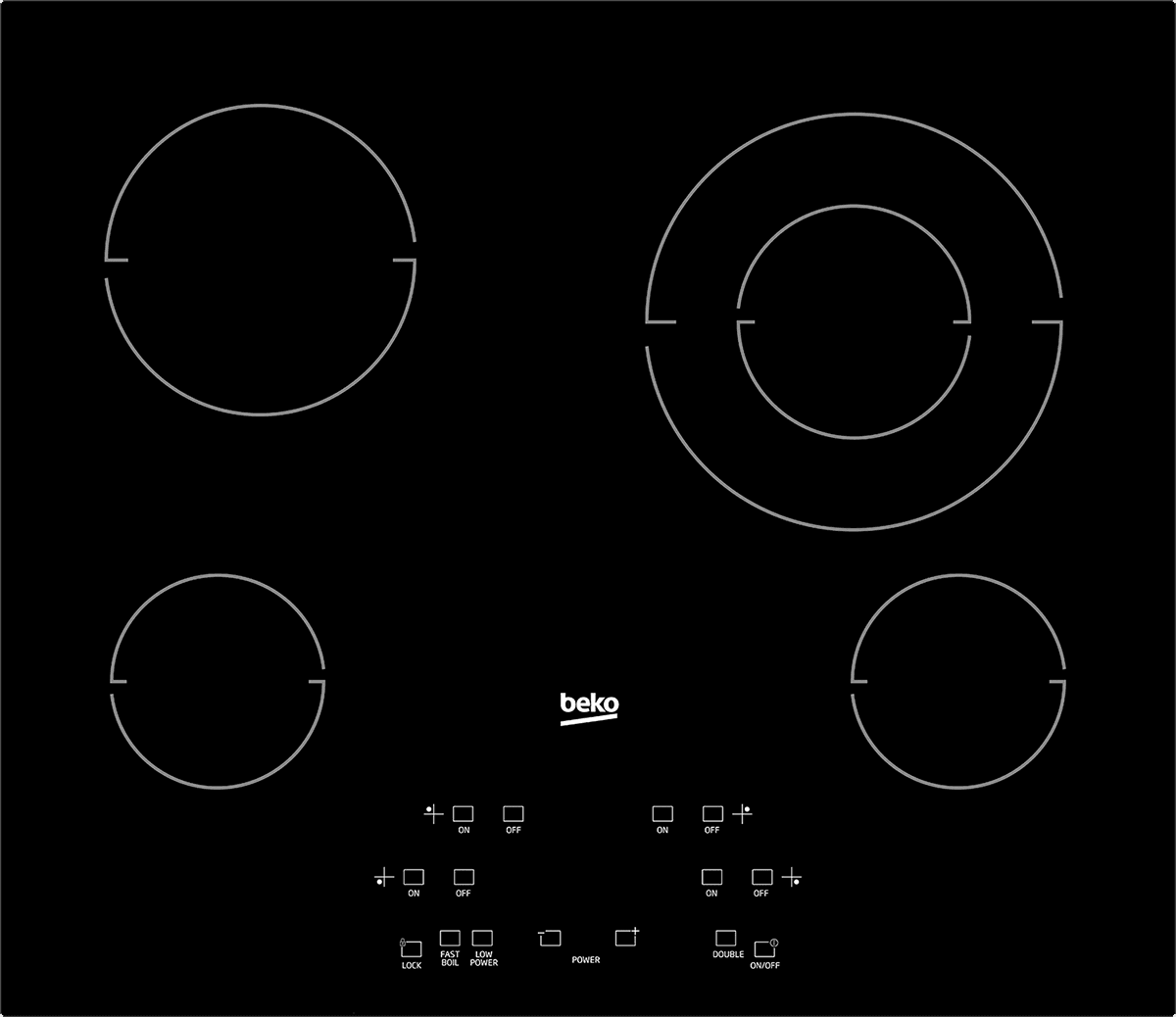 Beko ECTM24102 24" Built-In Electric Cooktop With 4 Burners And Touch Control