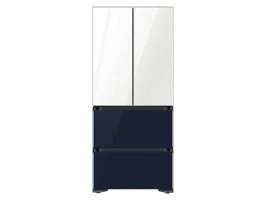 Samsung RQ48T94B277 17.3 Cu. Ft. Smart Kimchi & Specialty 4-Door French Door Refrigerator In White-Navy Glass