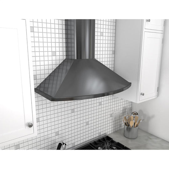 Zephyr ZSAM90DBS Essentials Europa Series 36-In. Savona Wall Range Hood - Black Stainless Steel