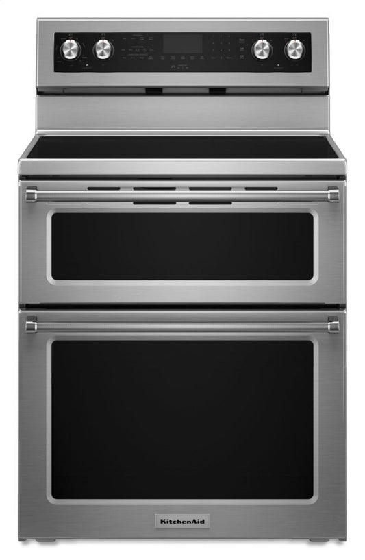 Kitchenaid KFED500ESS 30-Inch 5 Burner Electric Double Oven Convection Range - Stainless Steel