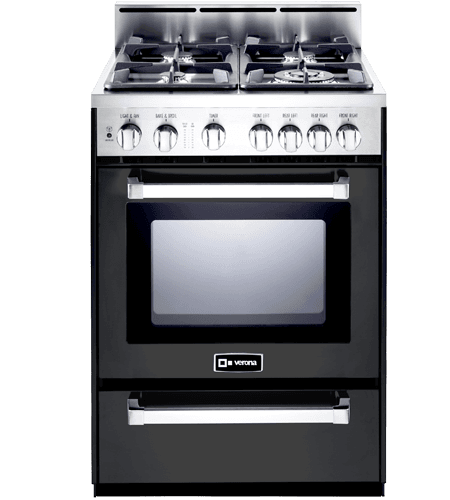 Verona VEFSGG244NE Matte Black 24" Gas Range