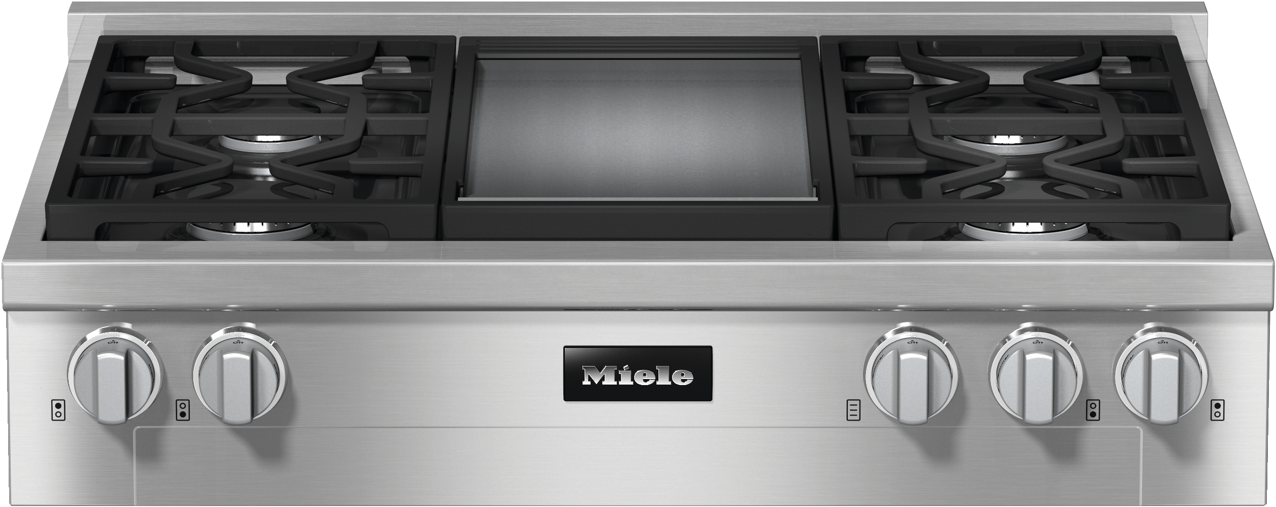 Miele KMR11363LPGDEDSTCLSTCLEANSTEEL Kmr 1136-3Lp Gd Edst/Clst - Rangetop With Burners And Griddle For Versatility And Performance