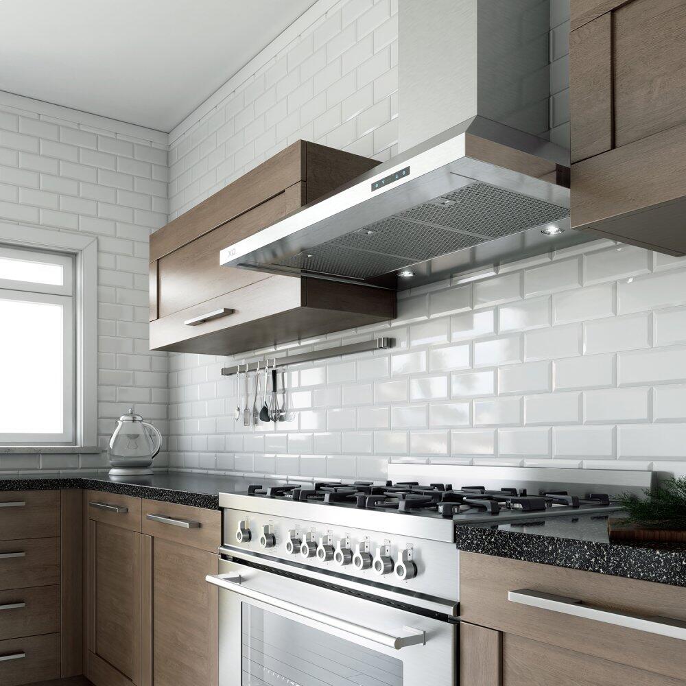 Xo Appliance XOV42SC 42" 600/395 Cfm Italian Made Wall Chimney Range Hood Stainless