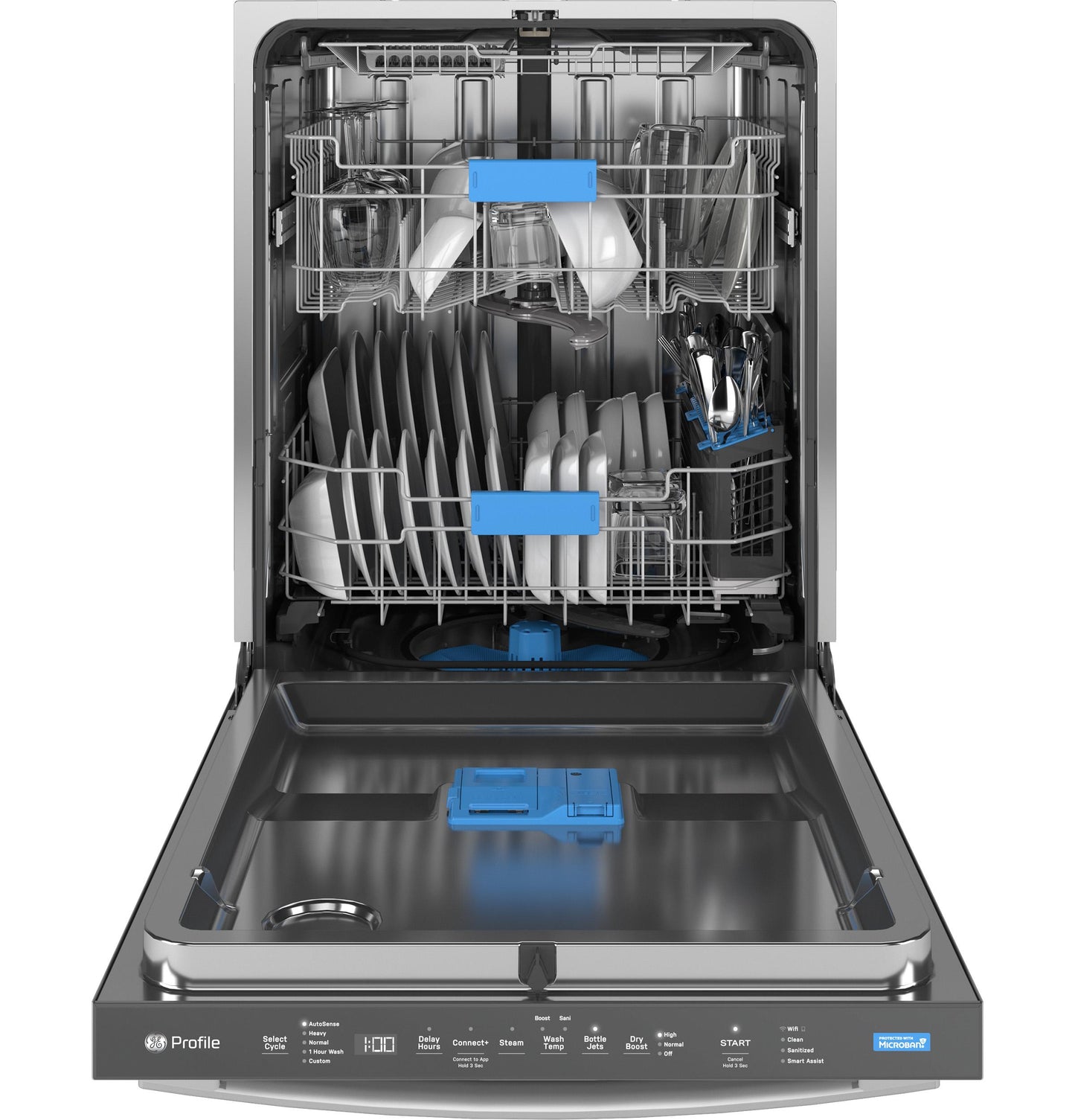 Ge Appliances PDT715SYVFS Ge Profile&#8482; Fingerprint Resistant Top Control With Stainless Steel Interior Dishwasher With Microban&#8482; Antimicrobial Protection With Sanitize Cycle