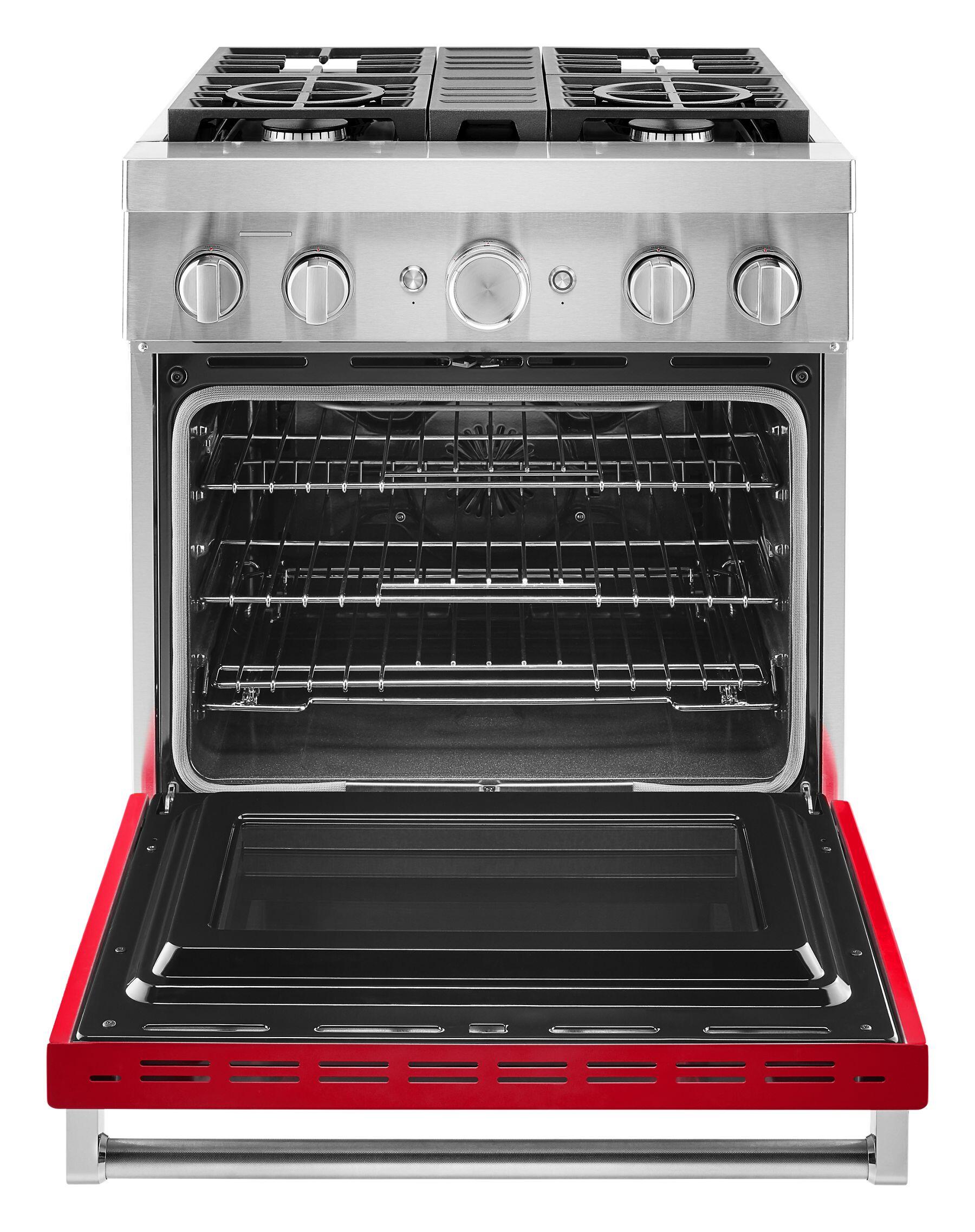 Kitchenaid KFDC500JPA Kitchenaid® 30'' Smart Commercial-Style Dual Fuel Range With 4 Burners - Passion Red