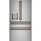 Cafe CXE22DP2PS1 Café™ Energy Star® 22.3 Cu. Ft. Smart Counter-Depth 4-Door French-Door Refrigerator