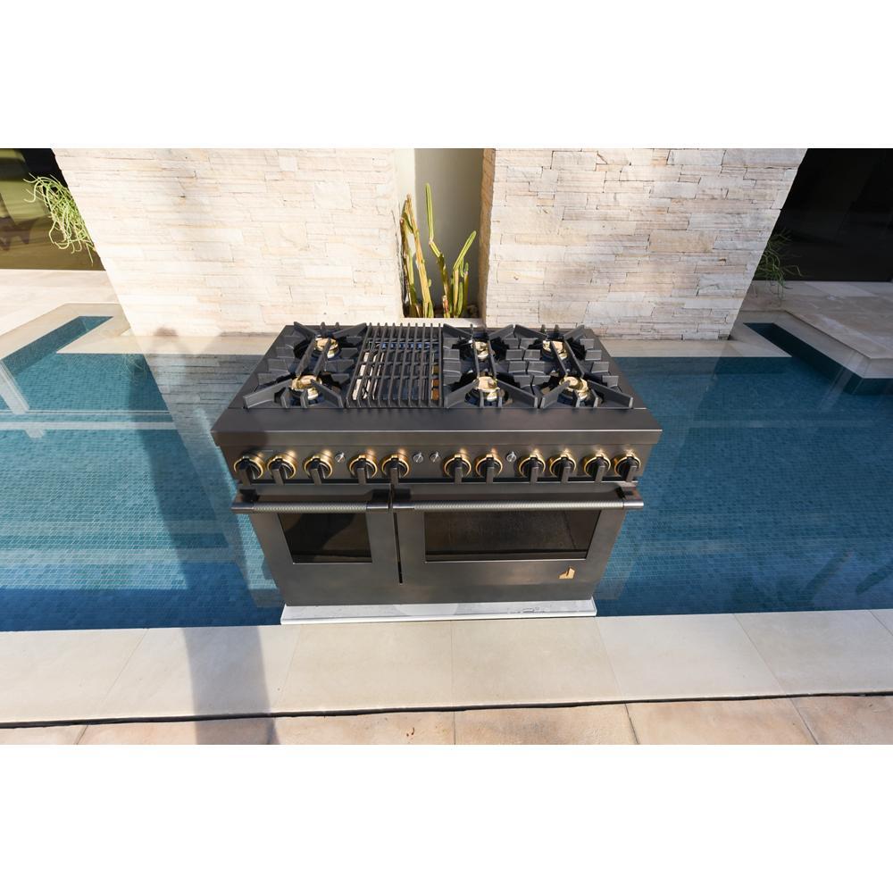 Jennair TANKMAN50 Smoke & Brass By Jennair® 48" Dual-Fuel Professional-Style Range